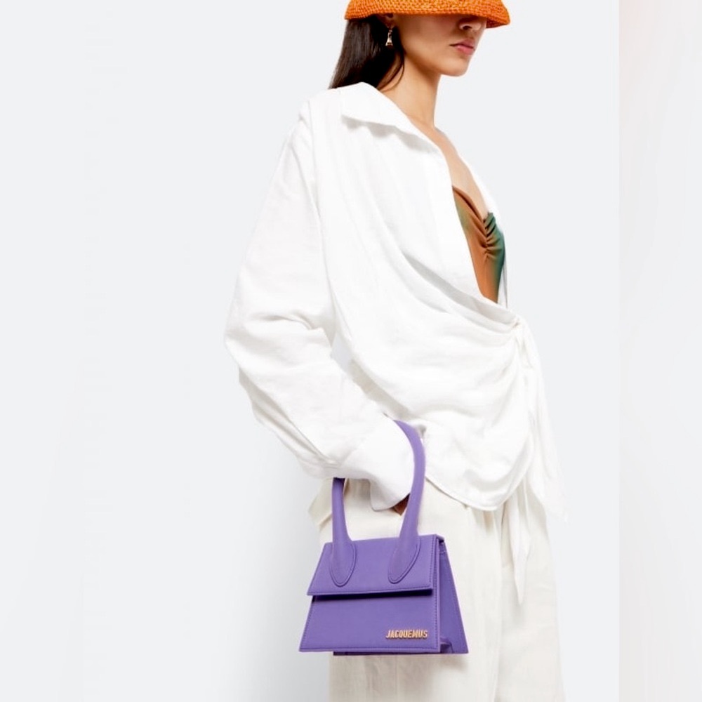 NWT Jacquemus "Le Chiquito Moyen" Top Handle Bag in Purple